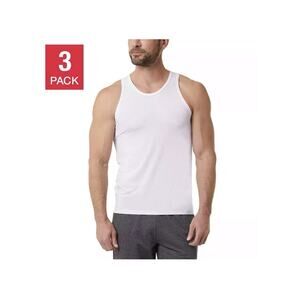 32 Degrees Cool Men’s Comfort Mesh Tank T-Shirts 3-Pack White Size Medium